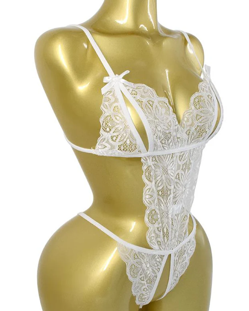 Lace Bowknot One-Piece Sexy Lingerie