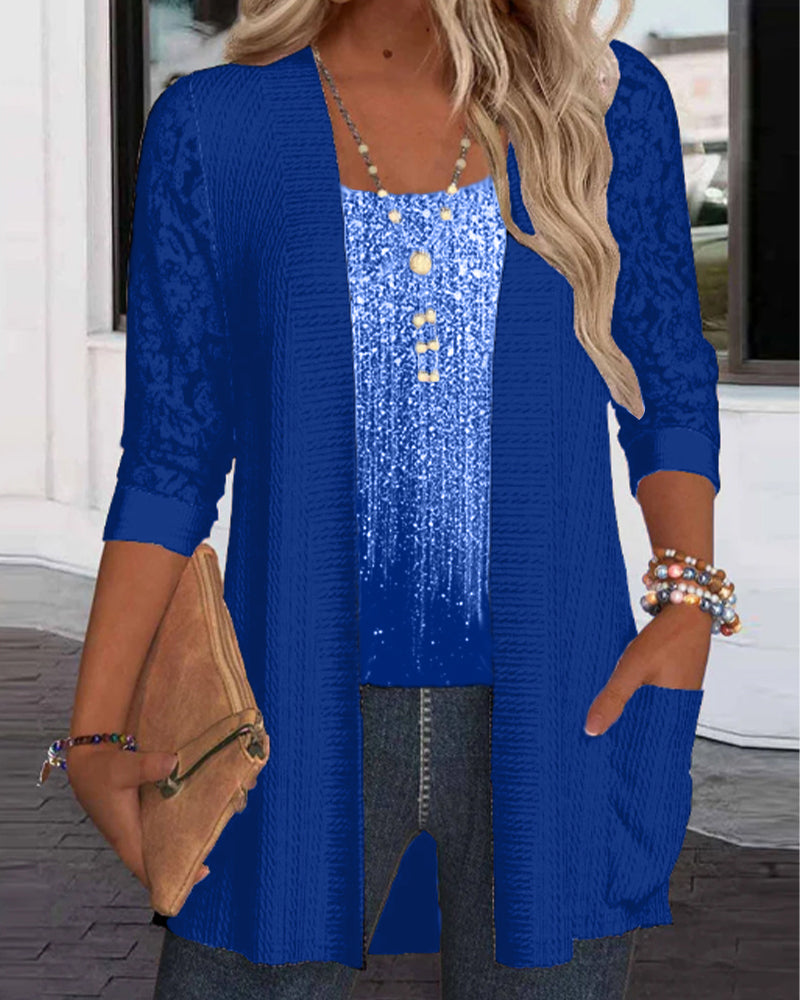 Fake Two-Piece Fashion Top