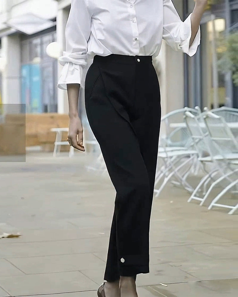 Stylish Pleated Tapered Daily Pants