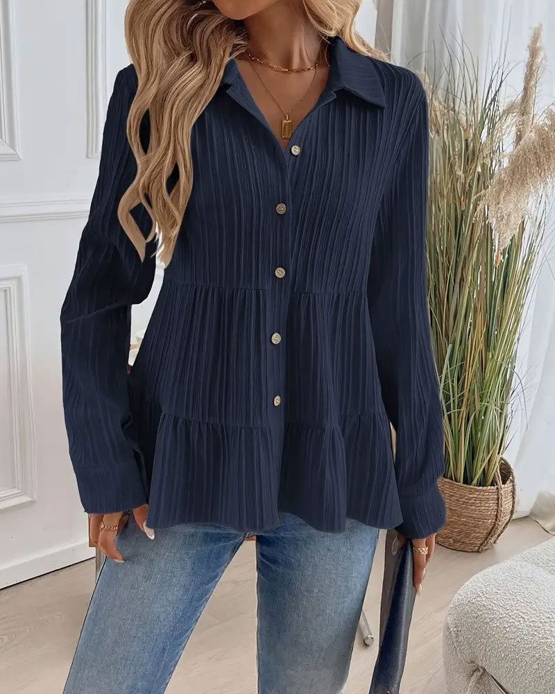 Elegant Lapel Waist Shirt