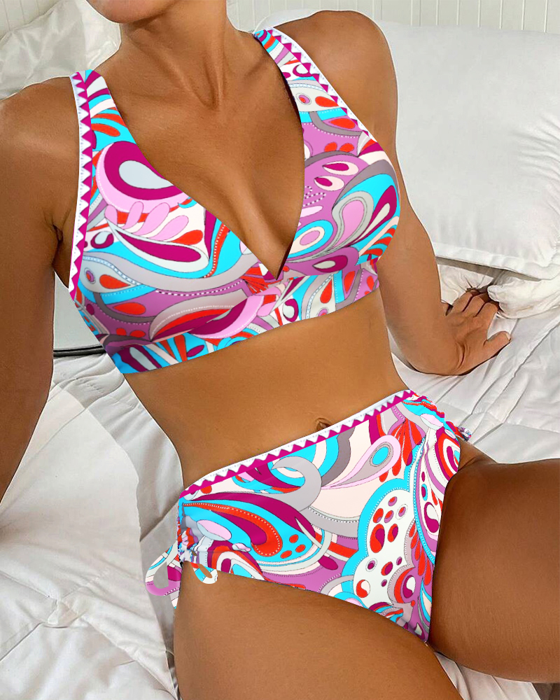Sexy Bra Two-Piece Print Bikini