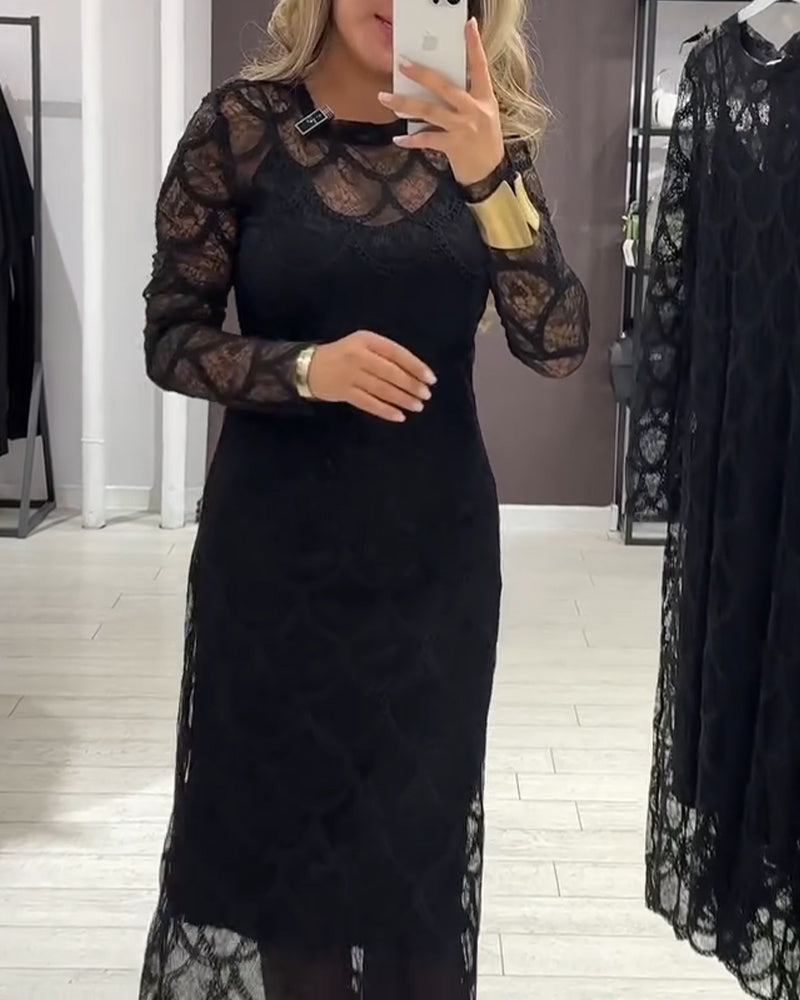 Lace Cover Up & Cami Dress Set