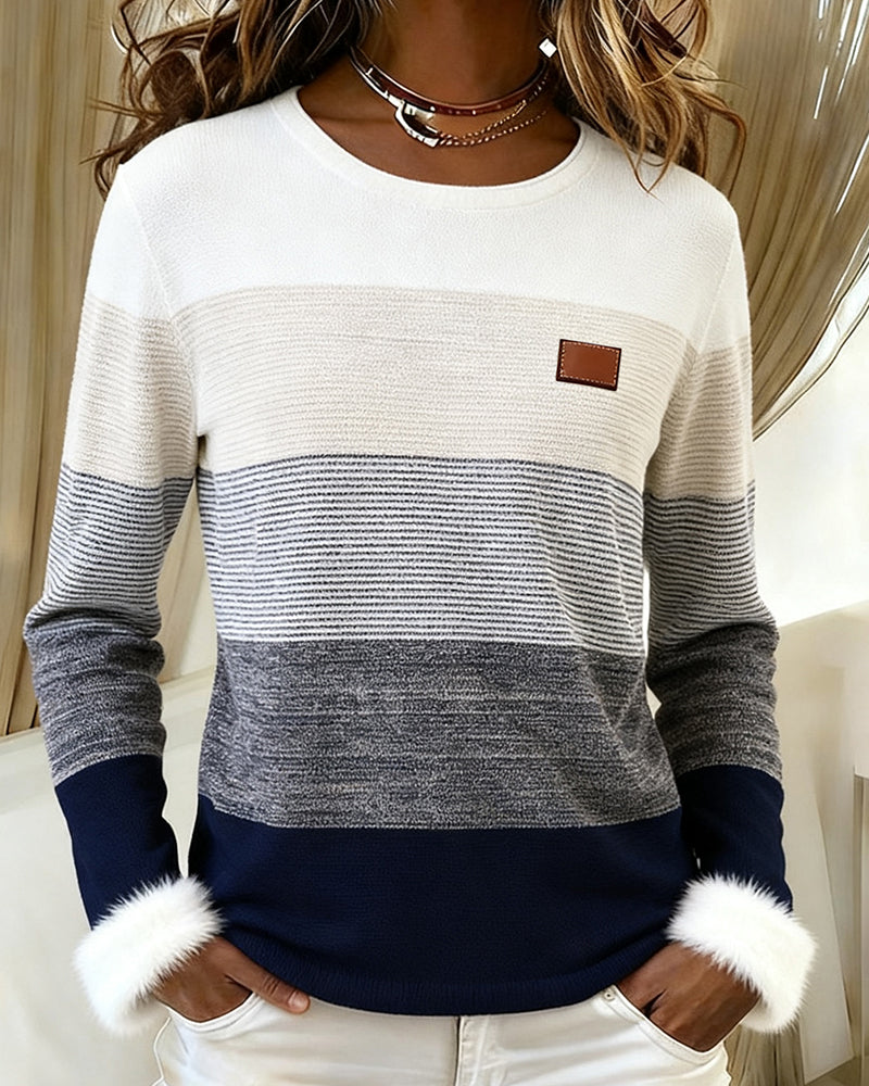 Round Neck Striped Fashion Top