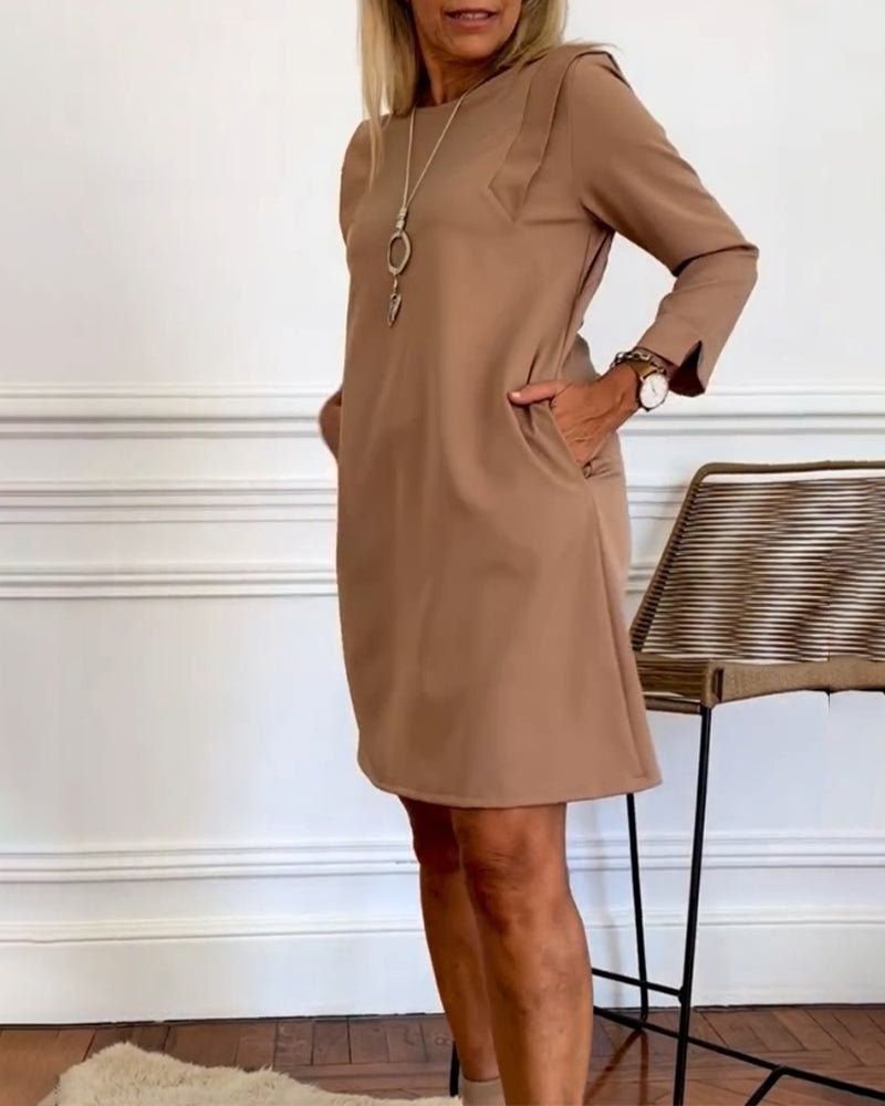 Elegant Shift dress with Long Sleeve