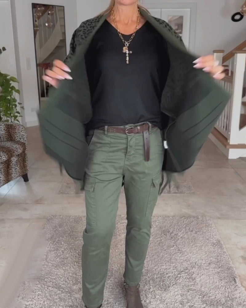 Leopard Print Long Sleeve Cardigan