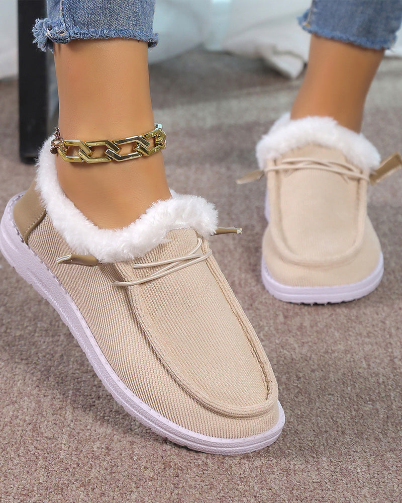 Solid color thick warm cotton shoes