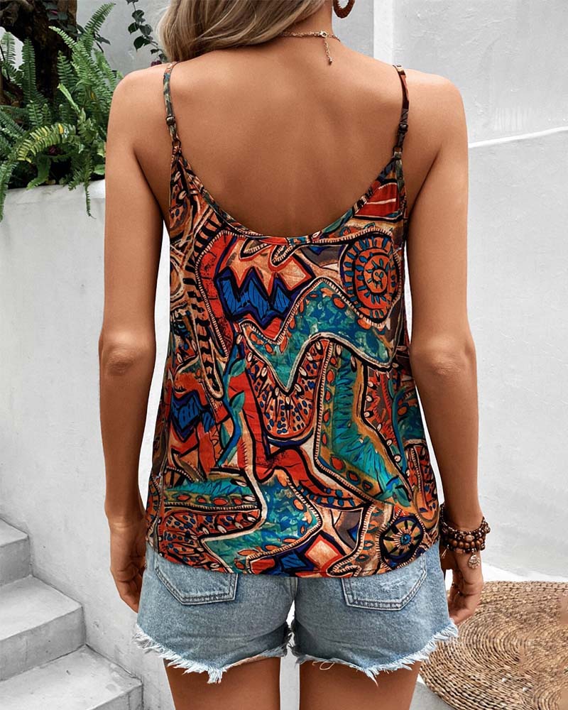 Retro printed cami top