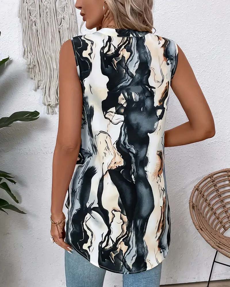 Ink Painting Print Blouse