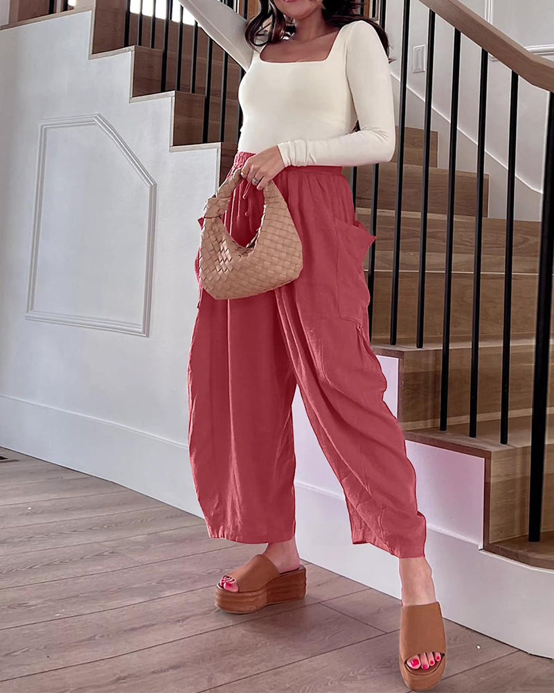 Straight-Leg Loose Casual Pants