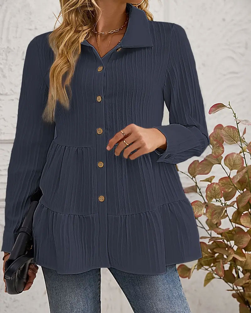 Elegant Lapel Waist Shirt