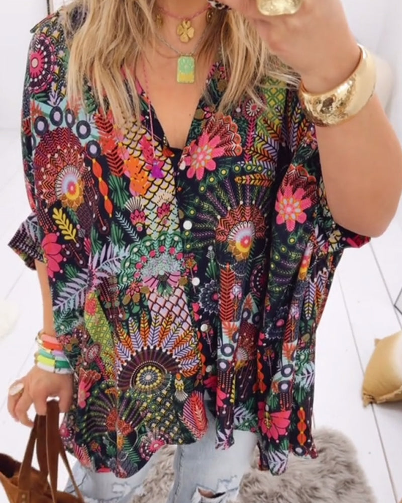 Loose Fashion Printed Blouse