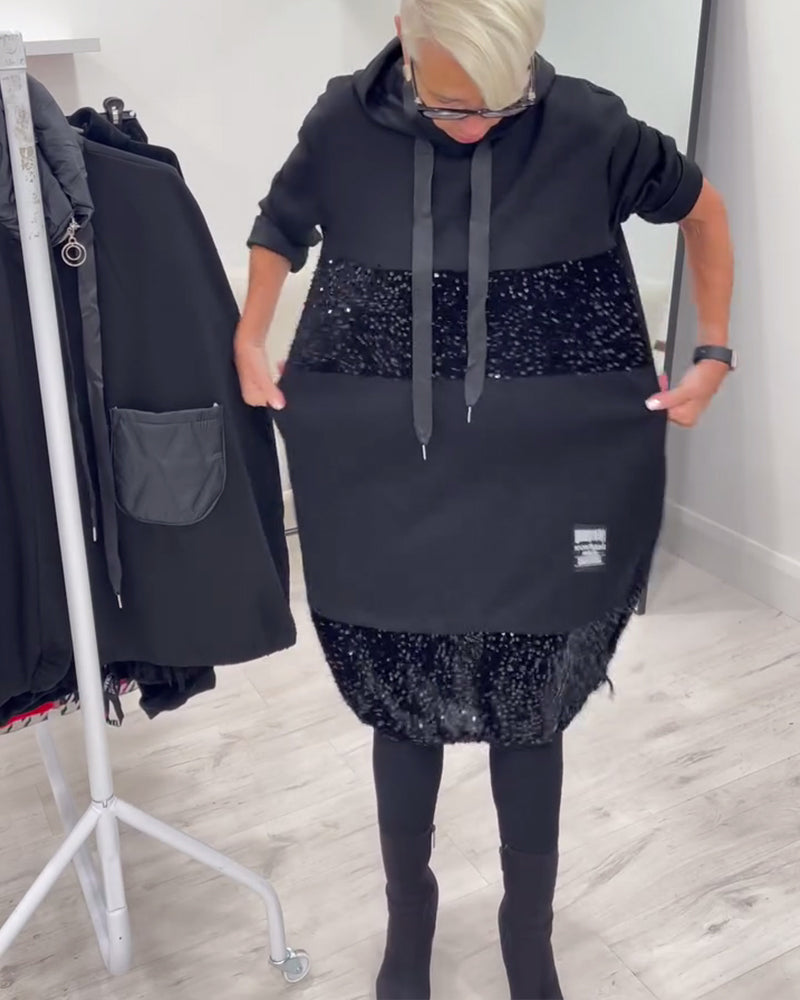 Hooded Fashion Patchwork Dress