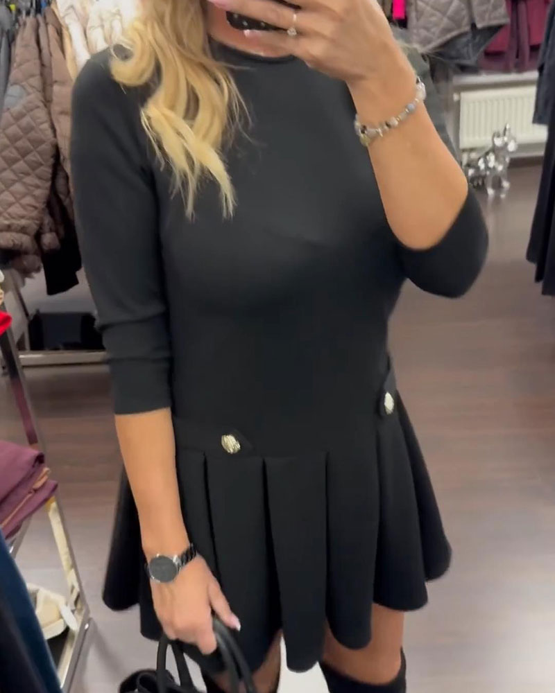 Elegant Slimming Pleated Dress