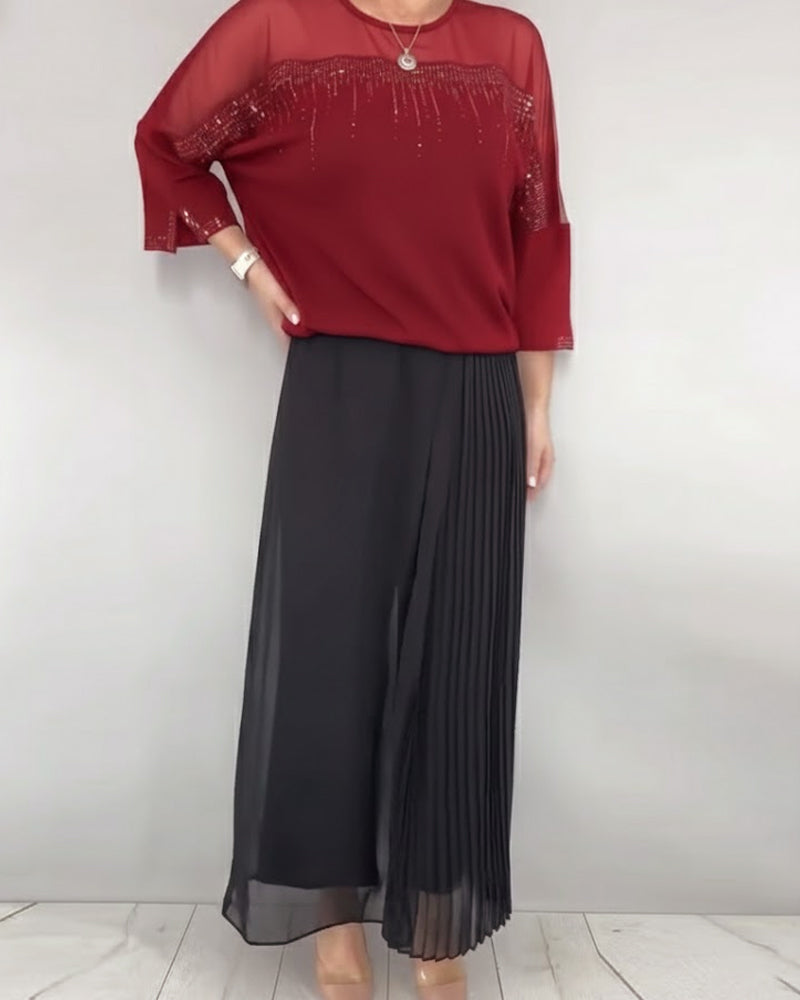 Mesh Splicing Loose Blouse