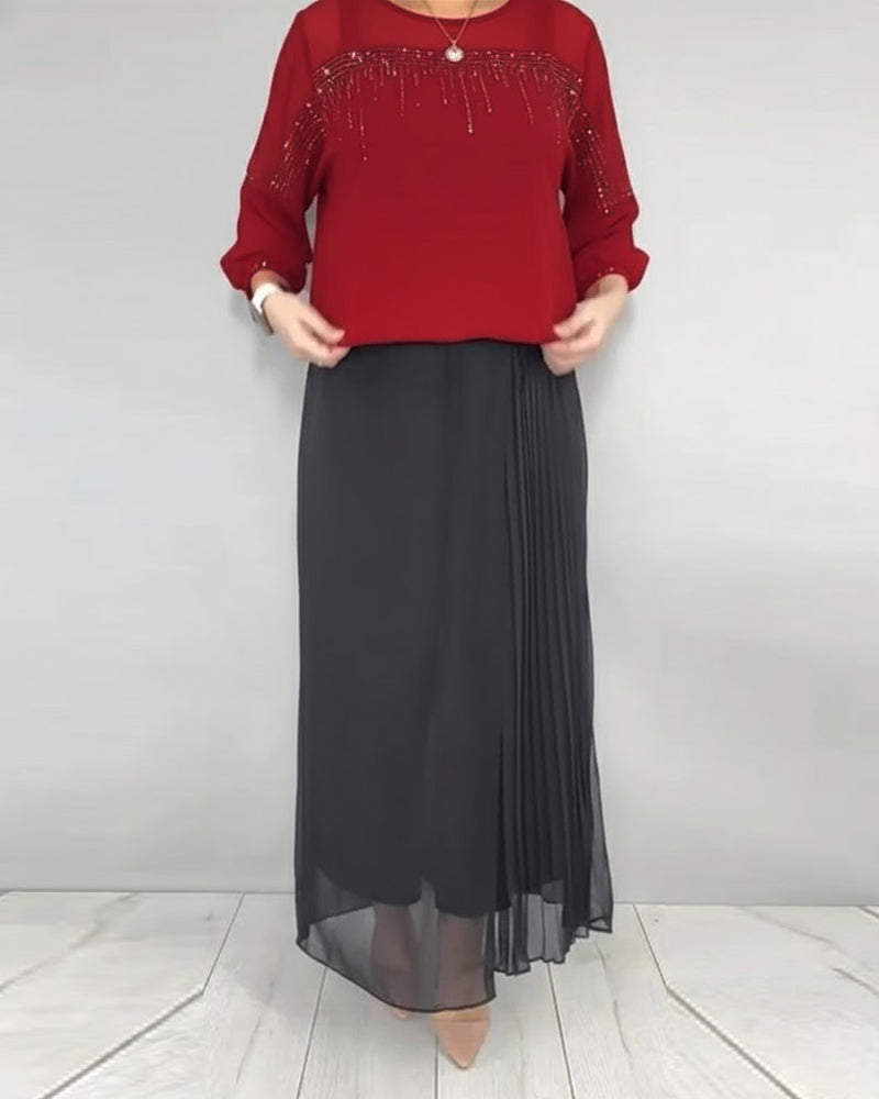 Mesh Splicing Loose Blouse