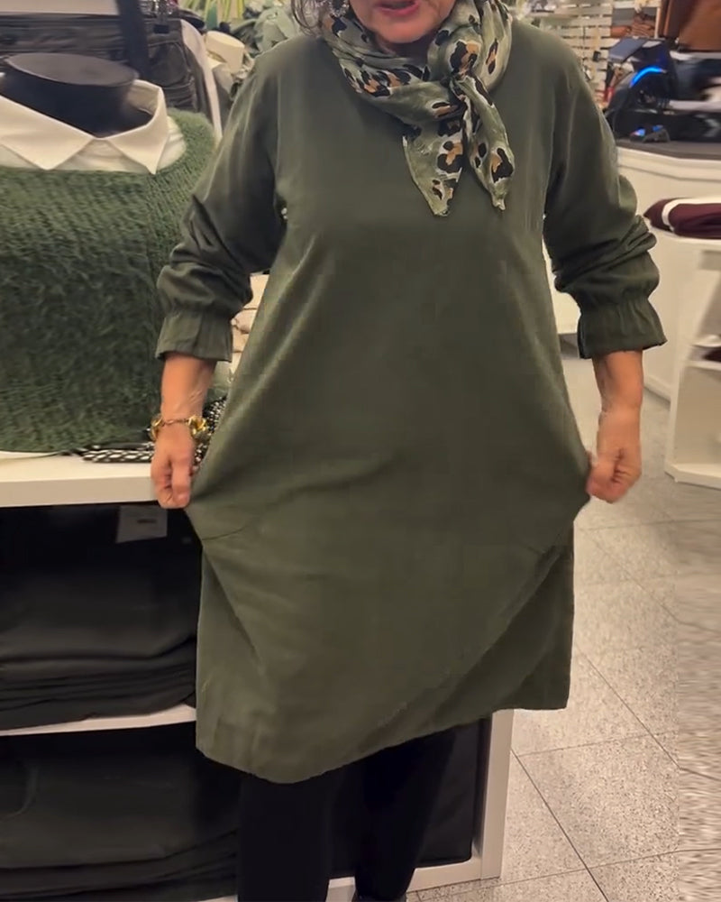 Long Sleeve Loose Plus Size Dress