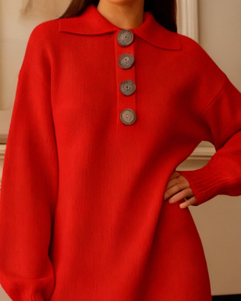 Button-Down Collar Elegant And Stylish Dress