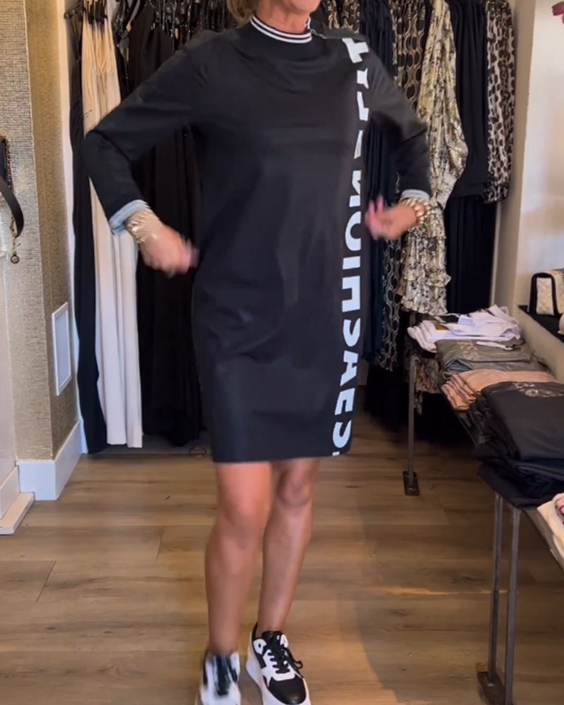 Letter print casual dress