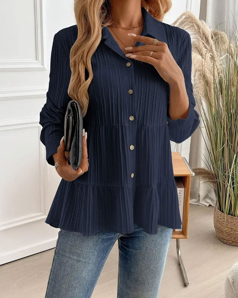 Elegant Lapel Waist Shirt