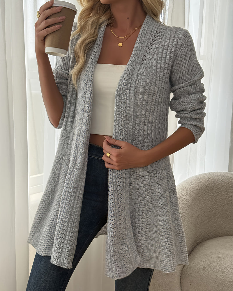 Mid-Length Cardigan Sweater Jacket