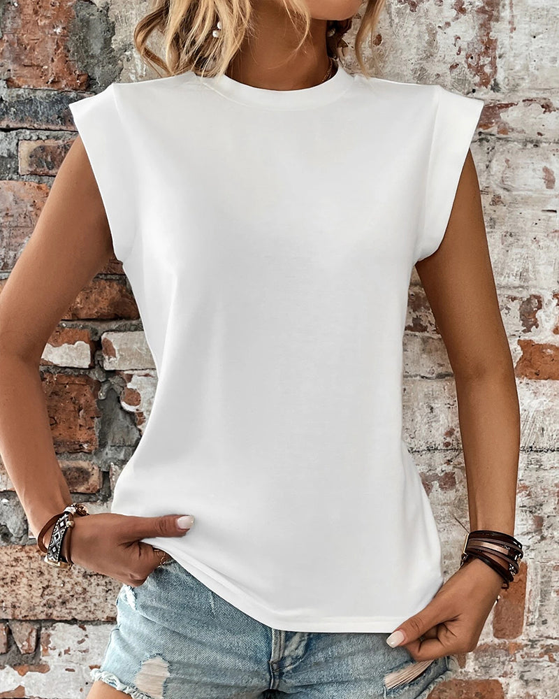 Sleeveless white casual top
