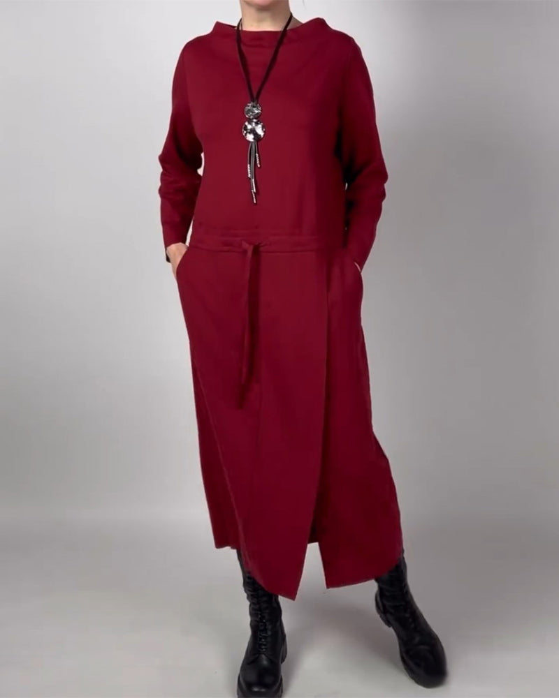 Solid color pocket dress