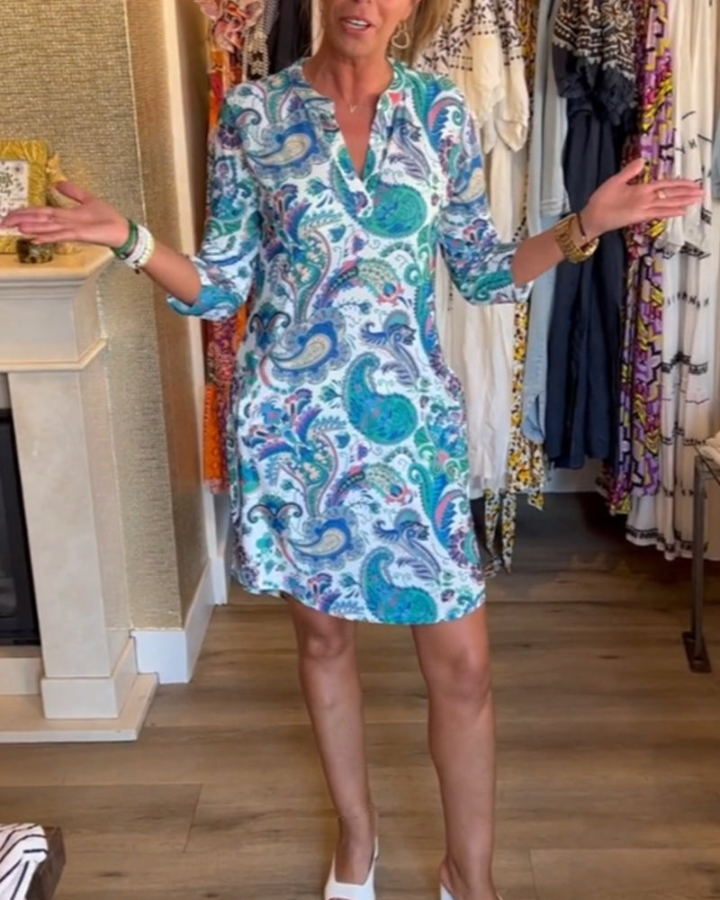 3/4 sleeve pocket dress