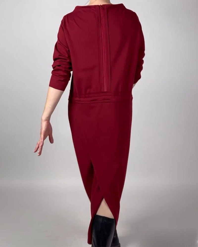 Solid color pocket dress