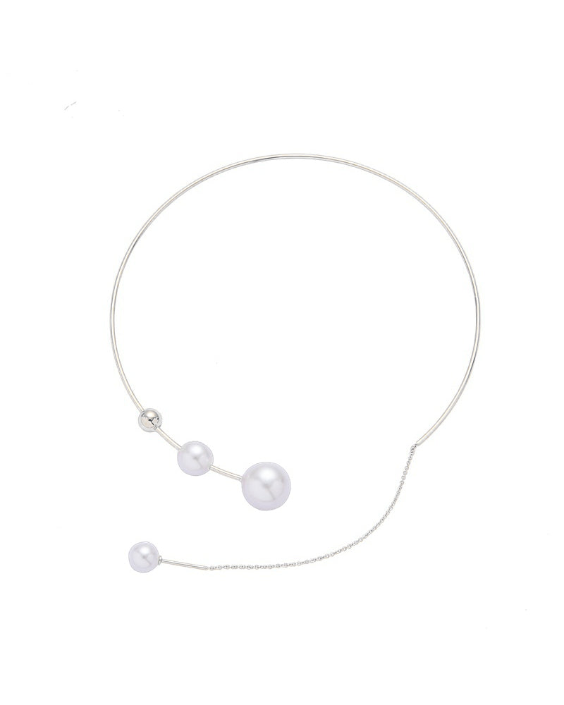 Faux pearl women's clavicle necklace